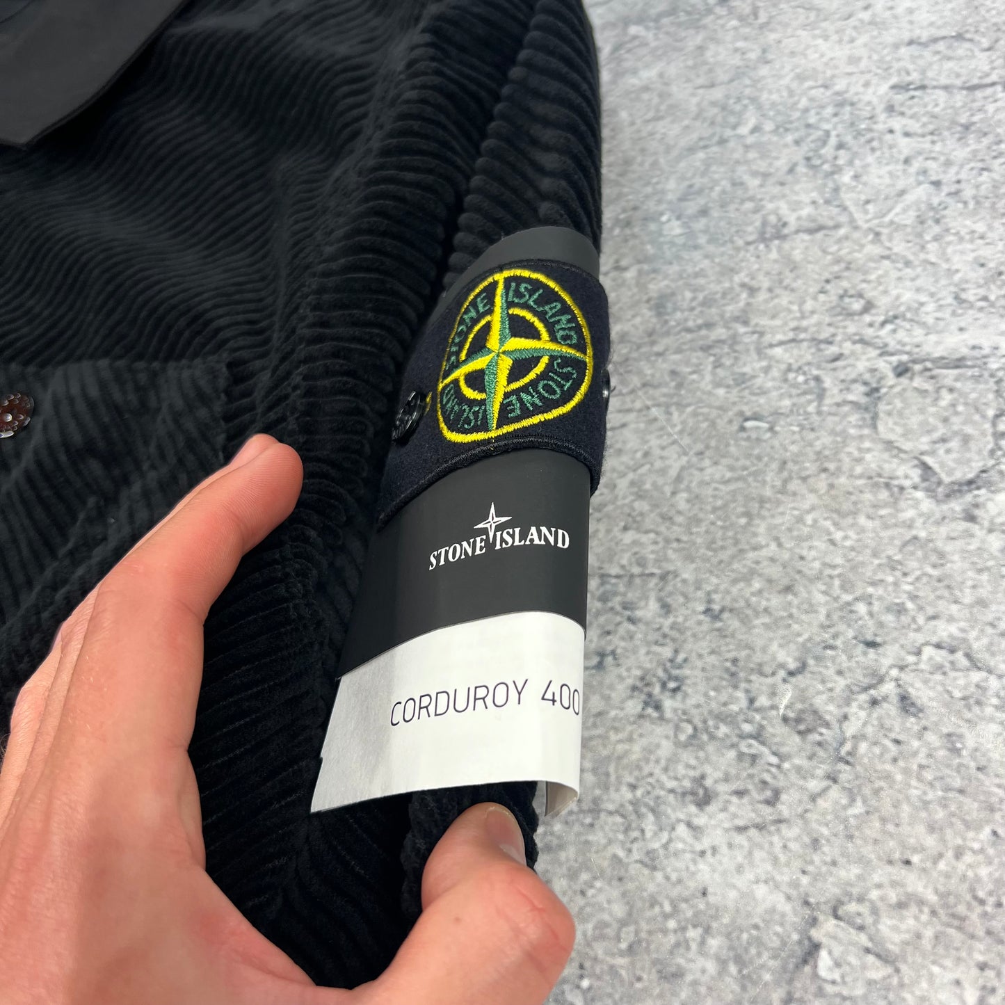 Stone Island Black Corduroy 400 Jacket Small 21.25” BNWT