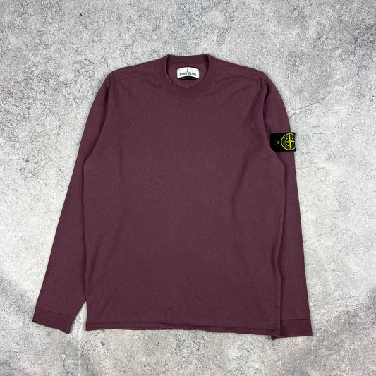 Stone Island Wine Knit Jumper Medium 20.75”