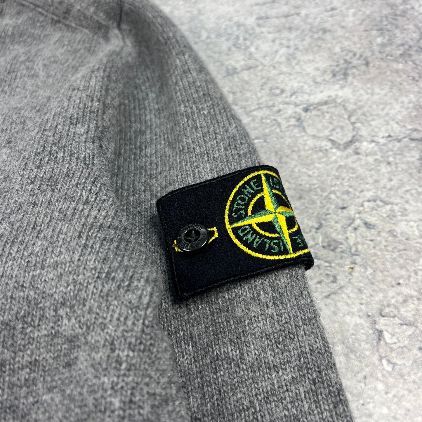 Stone Island Grey Wool Knit Jumper Medium 20.5”