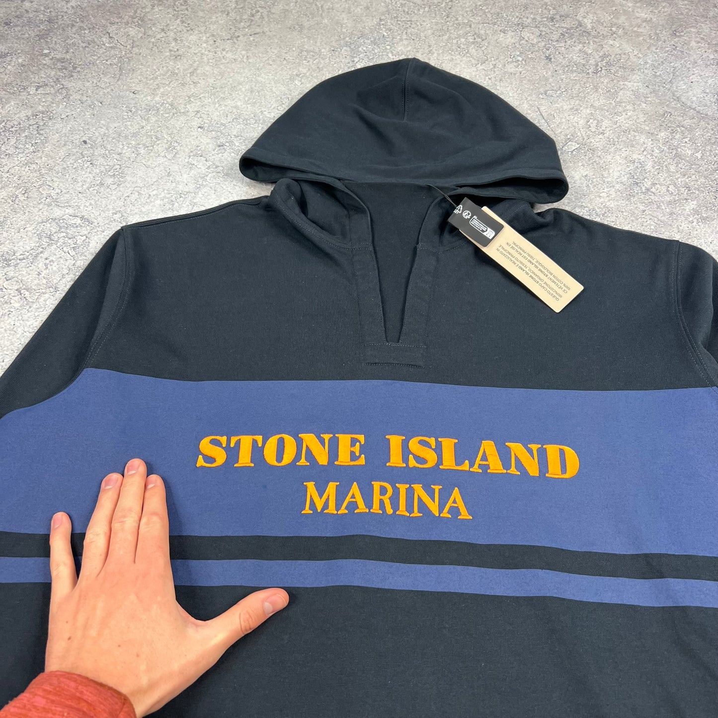 Stone Island Marina Navy Pullover Hoodie XL 26.5” BNWT