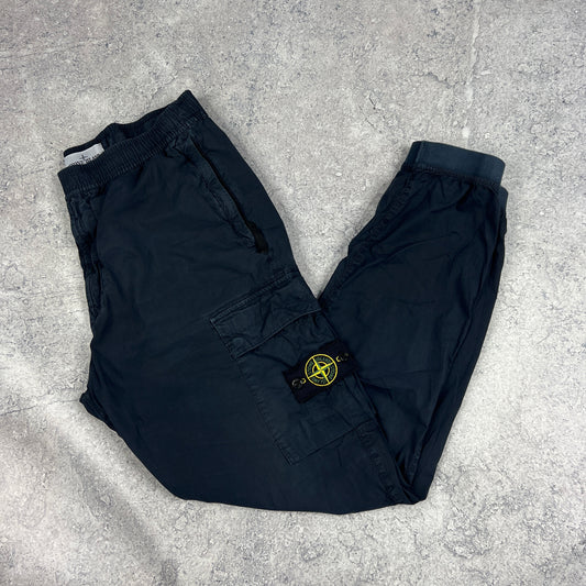 Stone Island Navy Cuffed Tela Parachute Cargo Trousers W34”