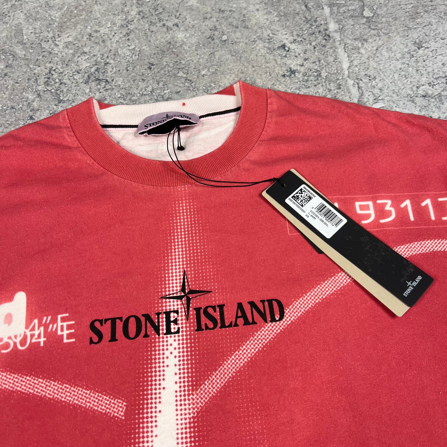 Stone Island Pink Y2K Logo T-Shirt Large 23.75”