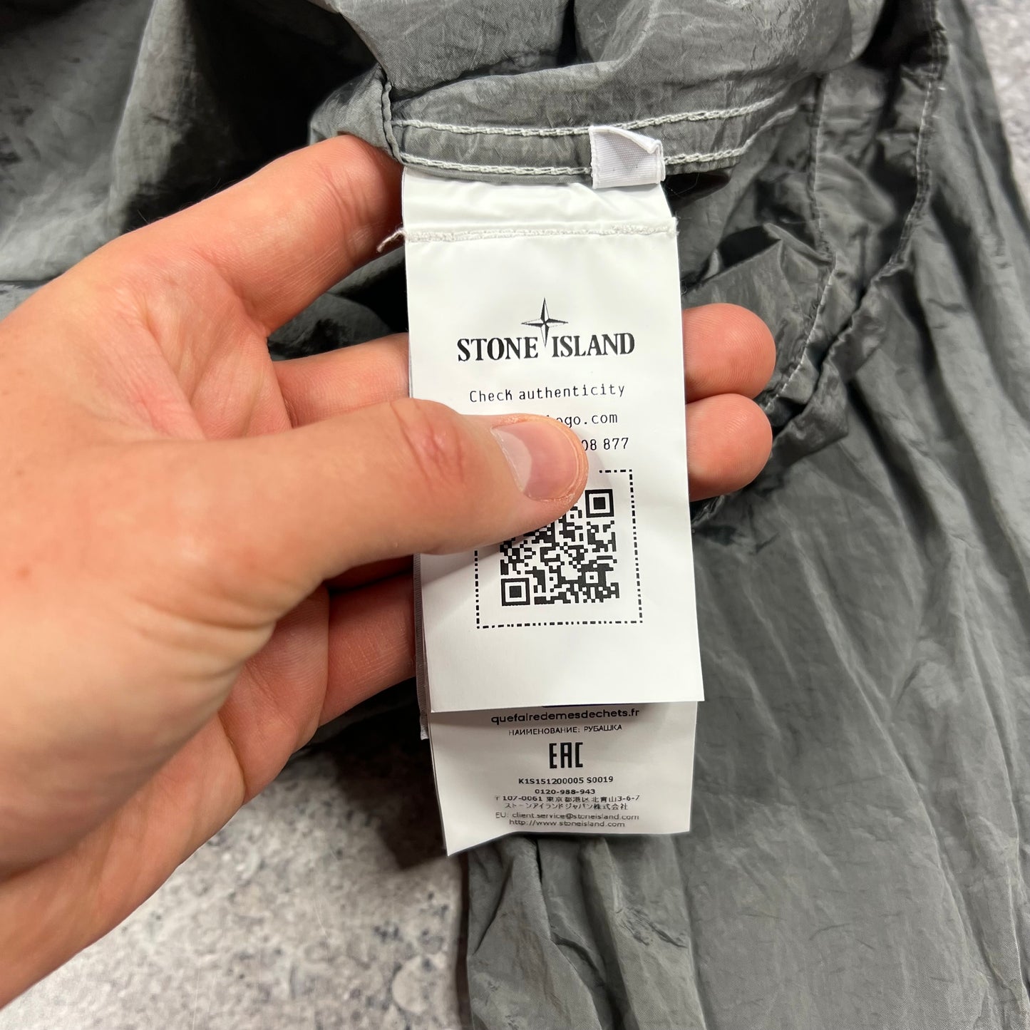 Stone Island Silver Nylon Metal Overshirt XL 23.5”