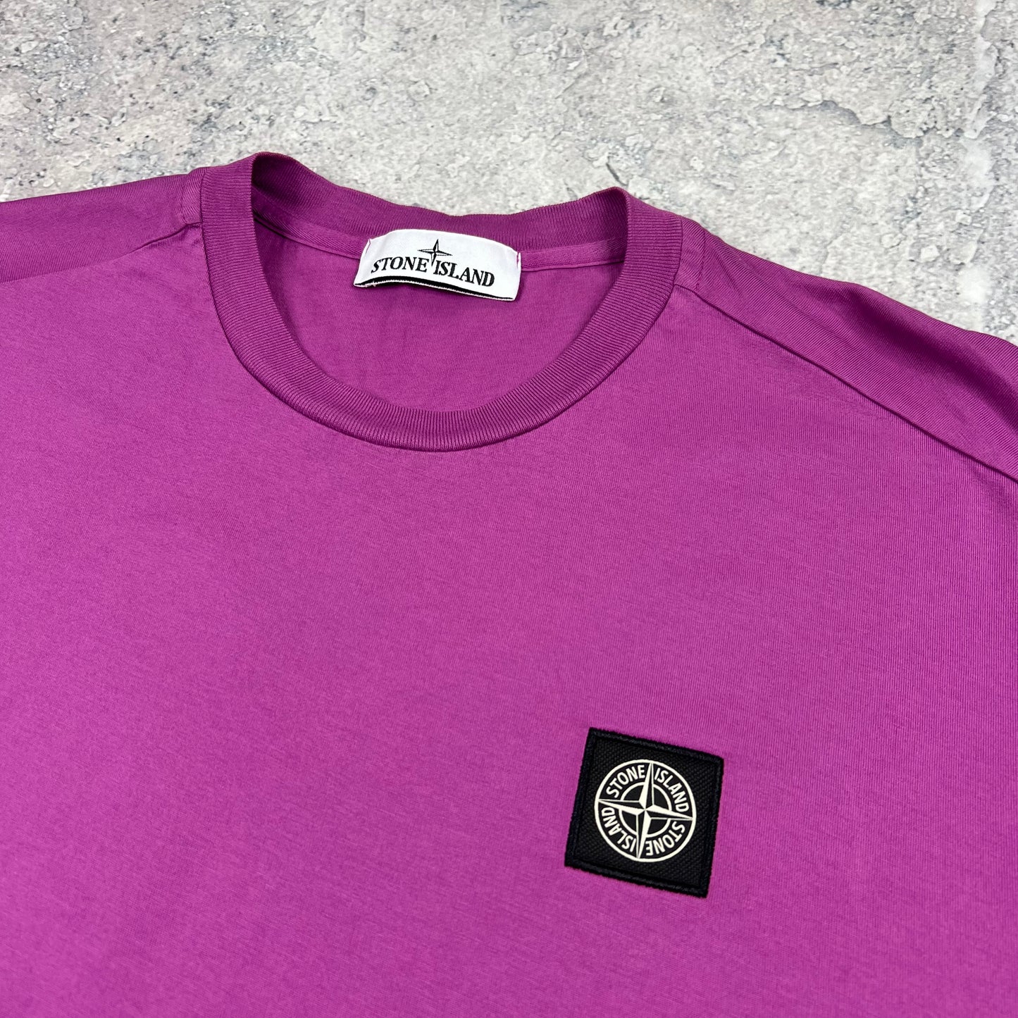 Stone Island Magenta Patch T-Shirt Medium 20.5”