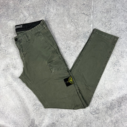 Stone Island Green Skinny Cargo Trousers W32”