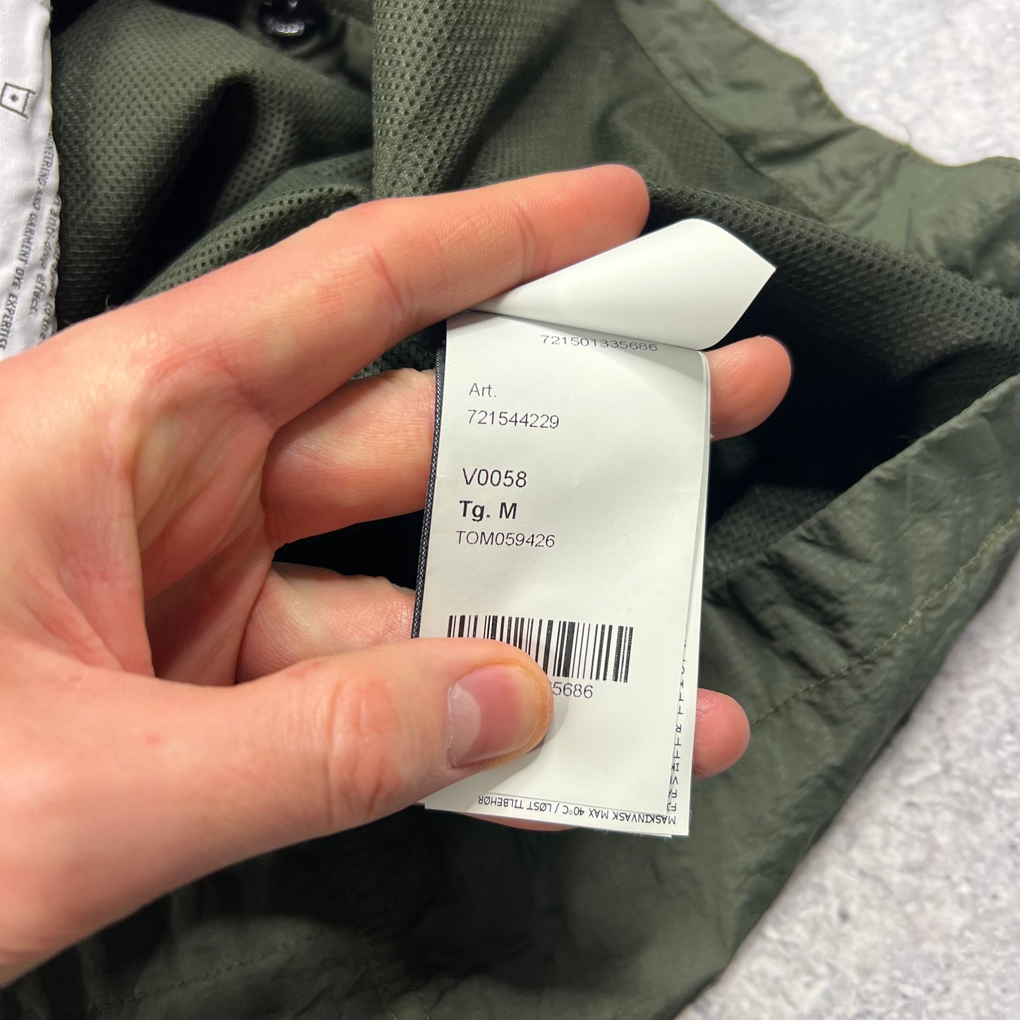 Stone Island Khaki Nylon Seersucker Overshirt Medium 21.5”