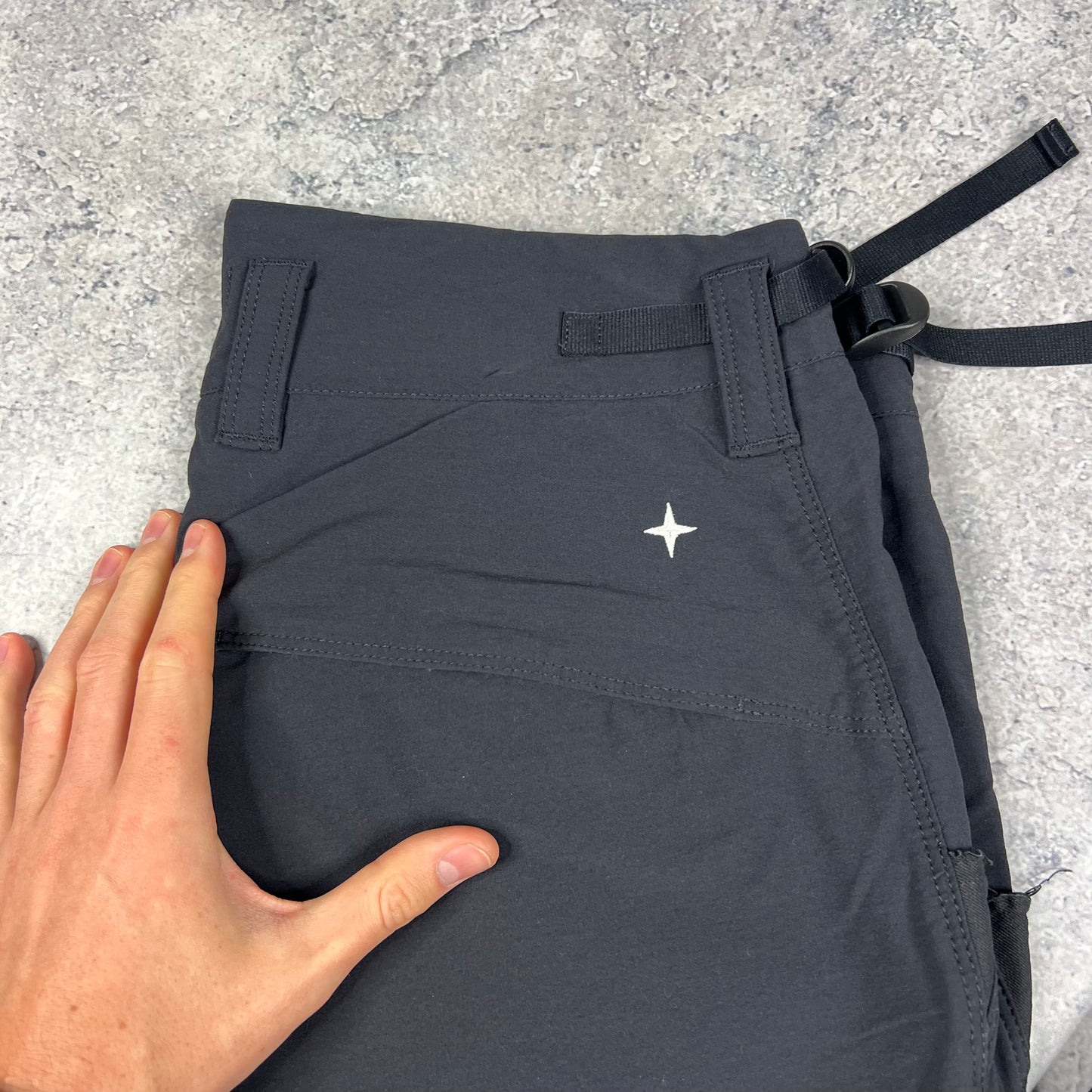 Stone Island Black Stellina Shell Cargo Trousers W34-36”
