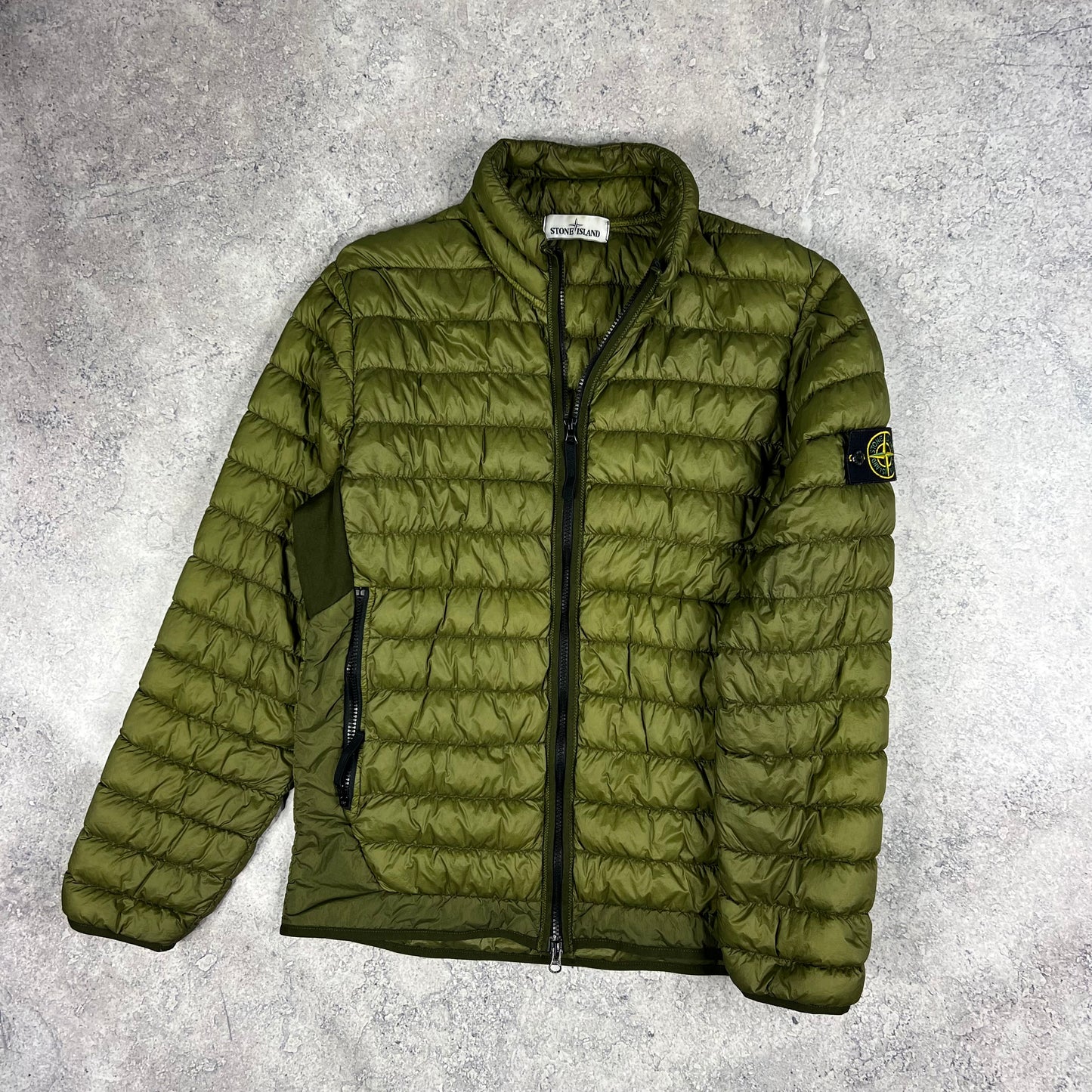 Stone Island Khaki Micro Yarn Down Jacket Large 22”