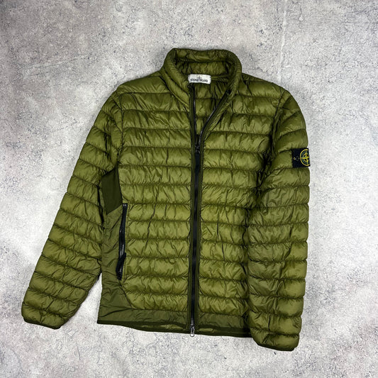Stone Island Khaki Micro Yarn Down Jacket Large 22”