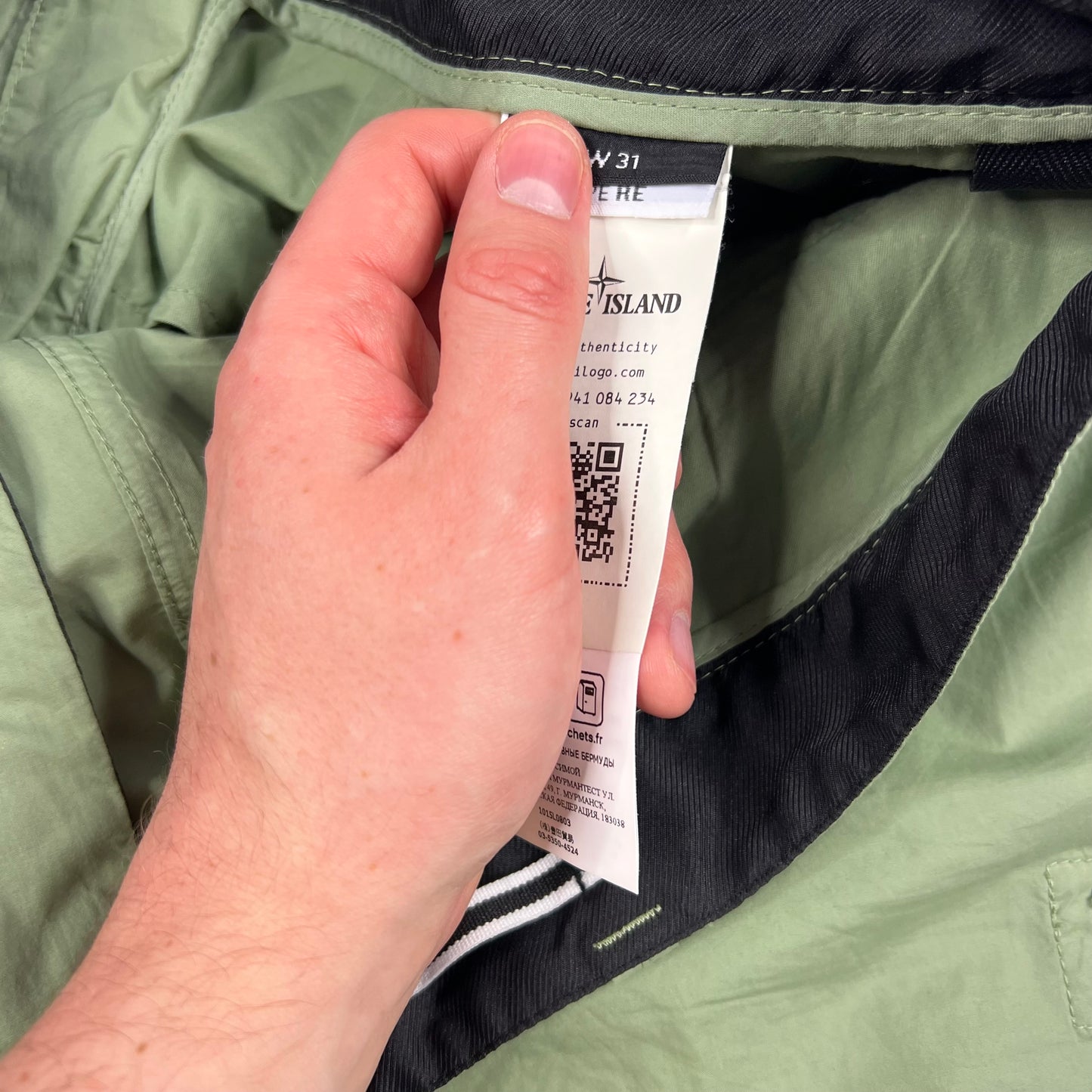 Stone Island Green Cargo Shorts W31-32”