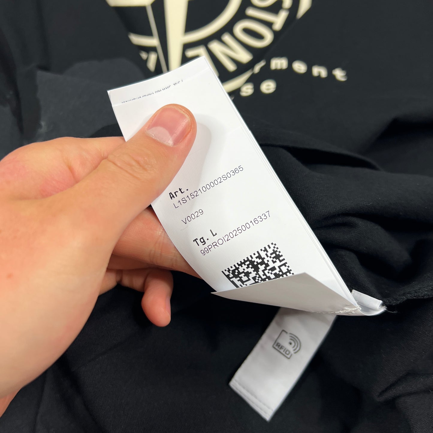 Stone Island Black Whirlwind T-Shirt Large 23.5” BNWT