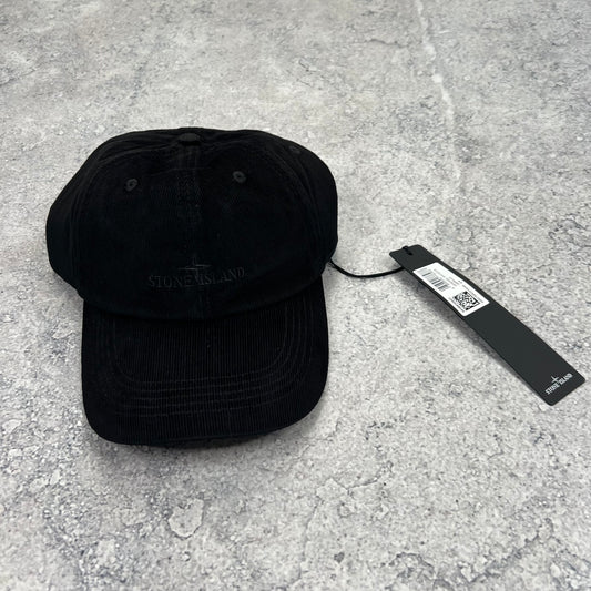 Stone Island Black Corduroy Cap BNWT