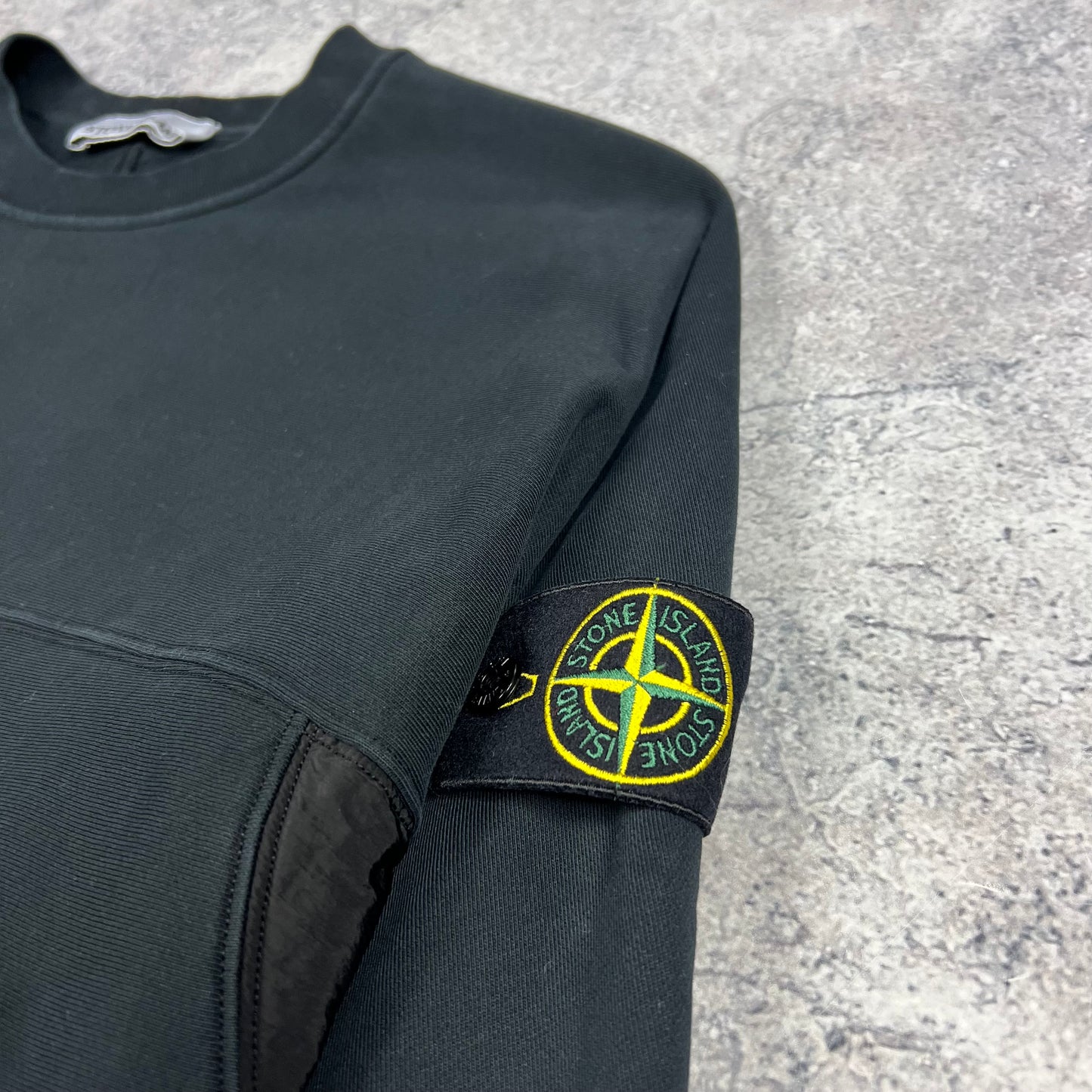 Stone Island Black Nylon Metal Sweatshirt XL 23.75”