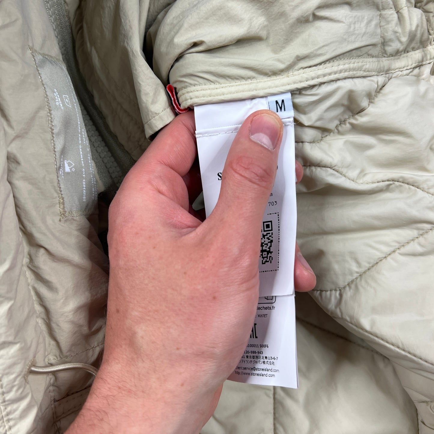 Stone Island Beige Nylon Smerigliato Gilet Medium 21”