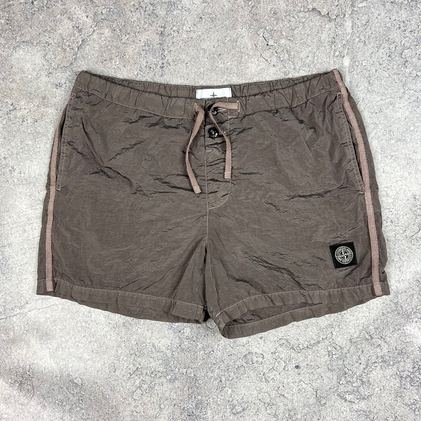 Stone Island Dark Pink Nylon Metal Shorts Large 32-34”