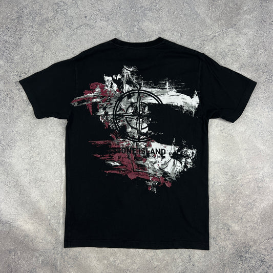 Stone Island Black Paint T-Shirt Large (Fits M) 20.5”
