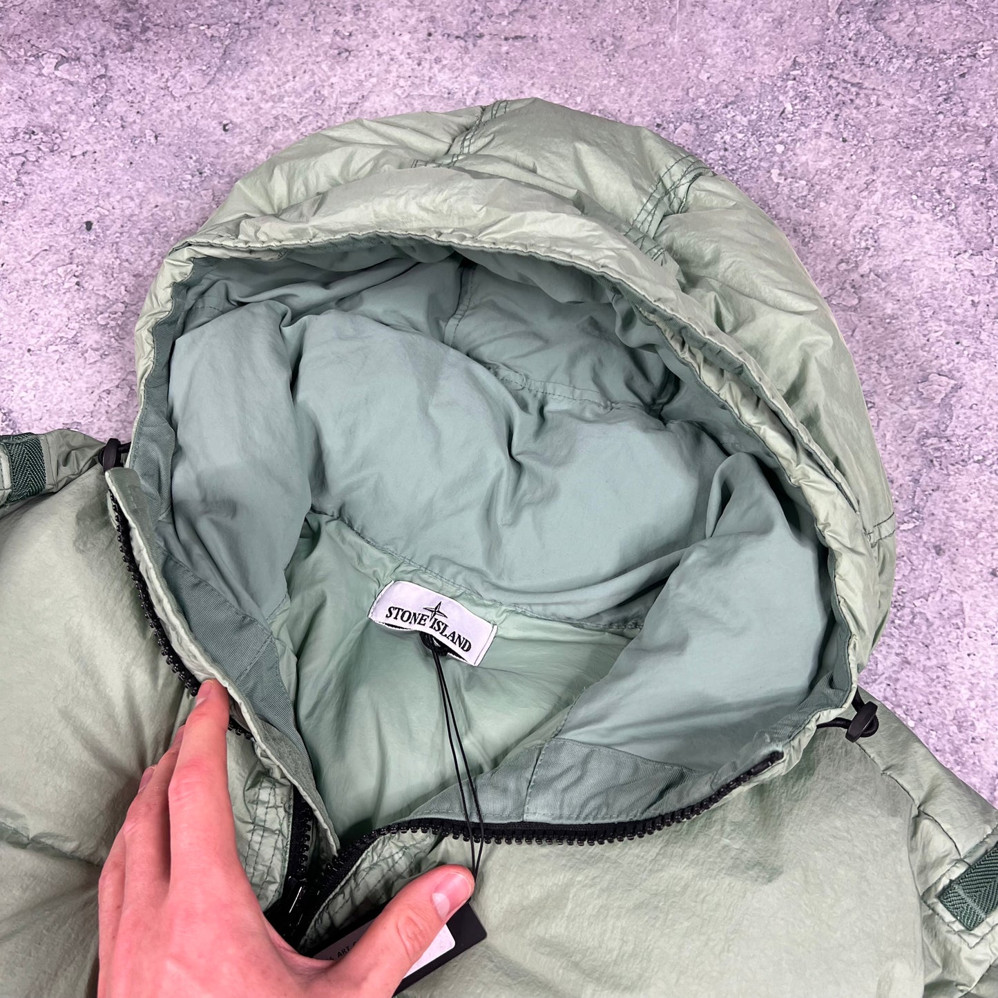 Stone Island Green Crinkle Reps Down Jacket XXL 27” BNWT