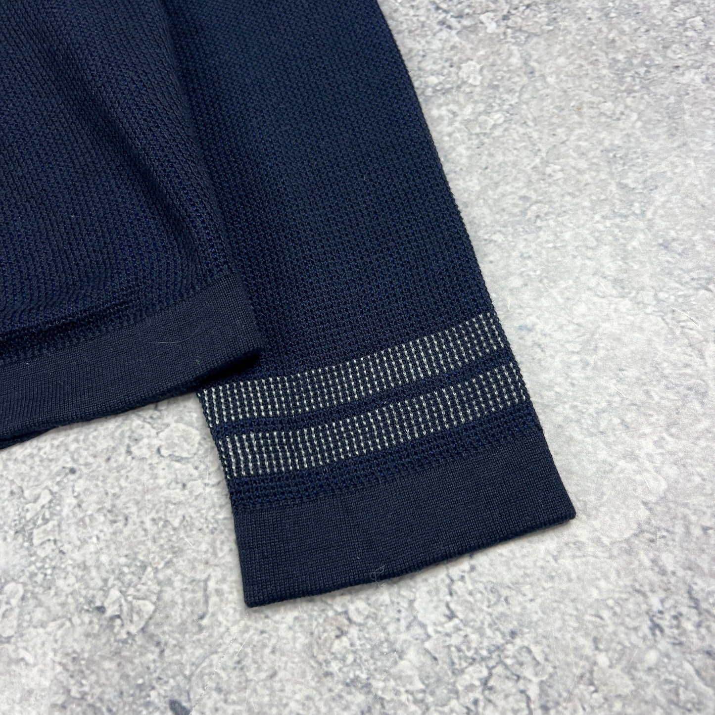 Stone Island Navy Waffle Full Zip Jumper Medium 22”