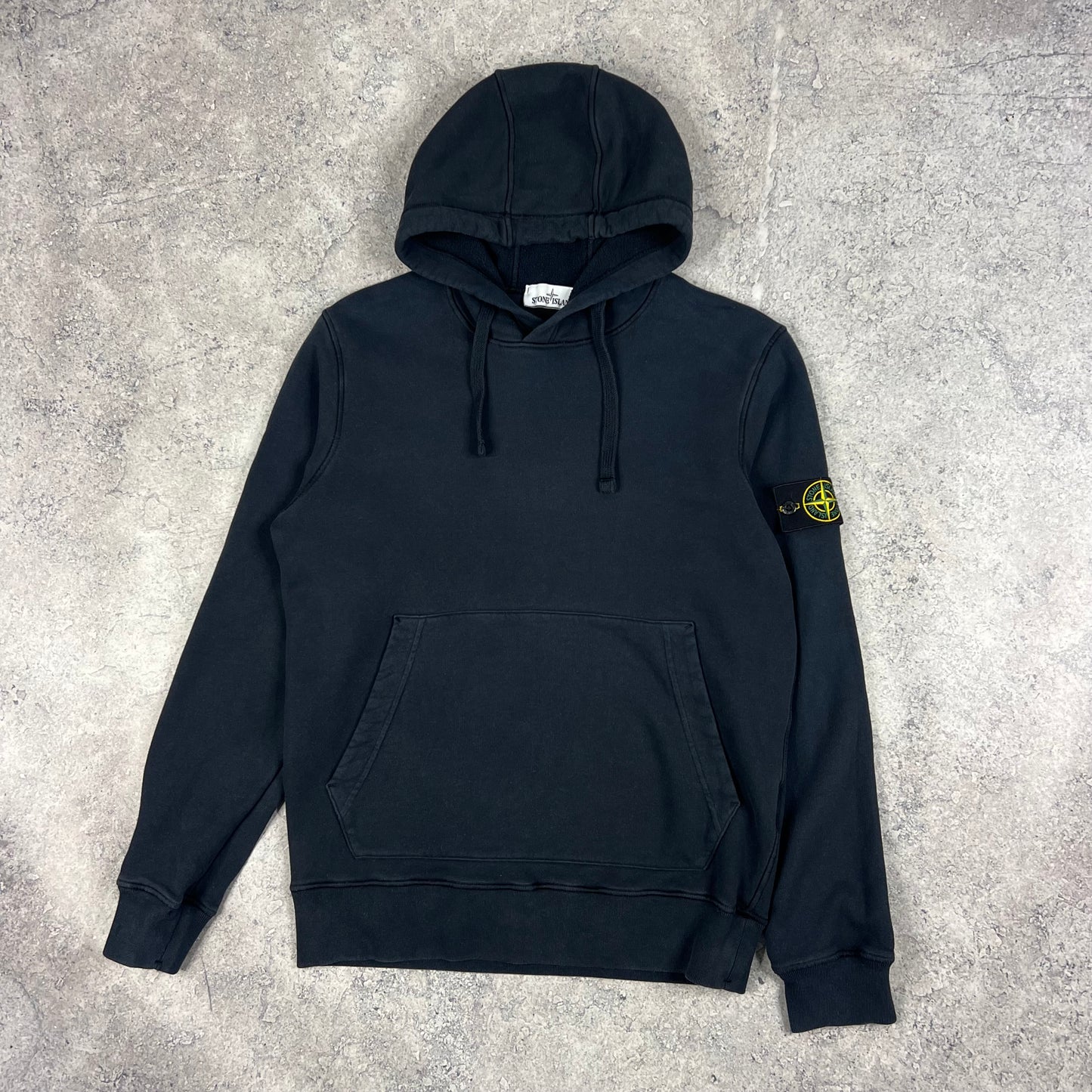 Stone Island Navy Pullover Hoodie Medium