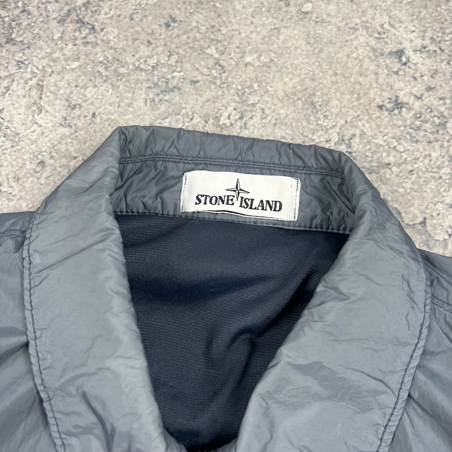 Stone Island Blue Crinkle Reps Overshirt Medium 21.75”