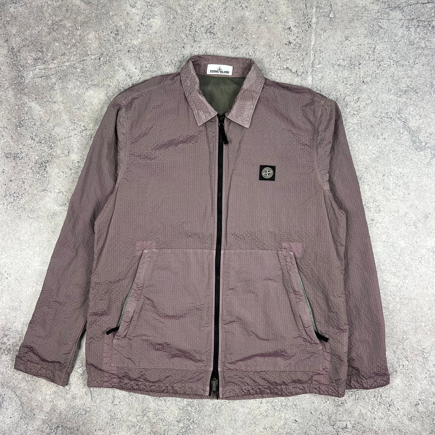 Stone Island Seersucker Nylon Metal Overshirt XXL 25”