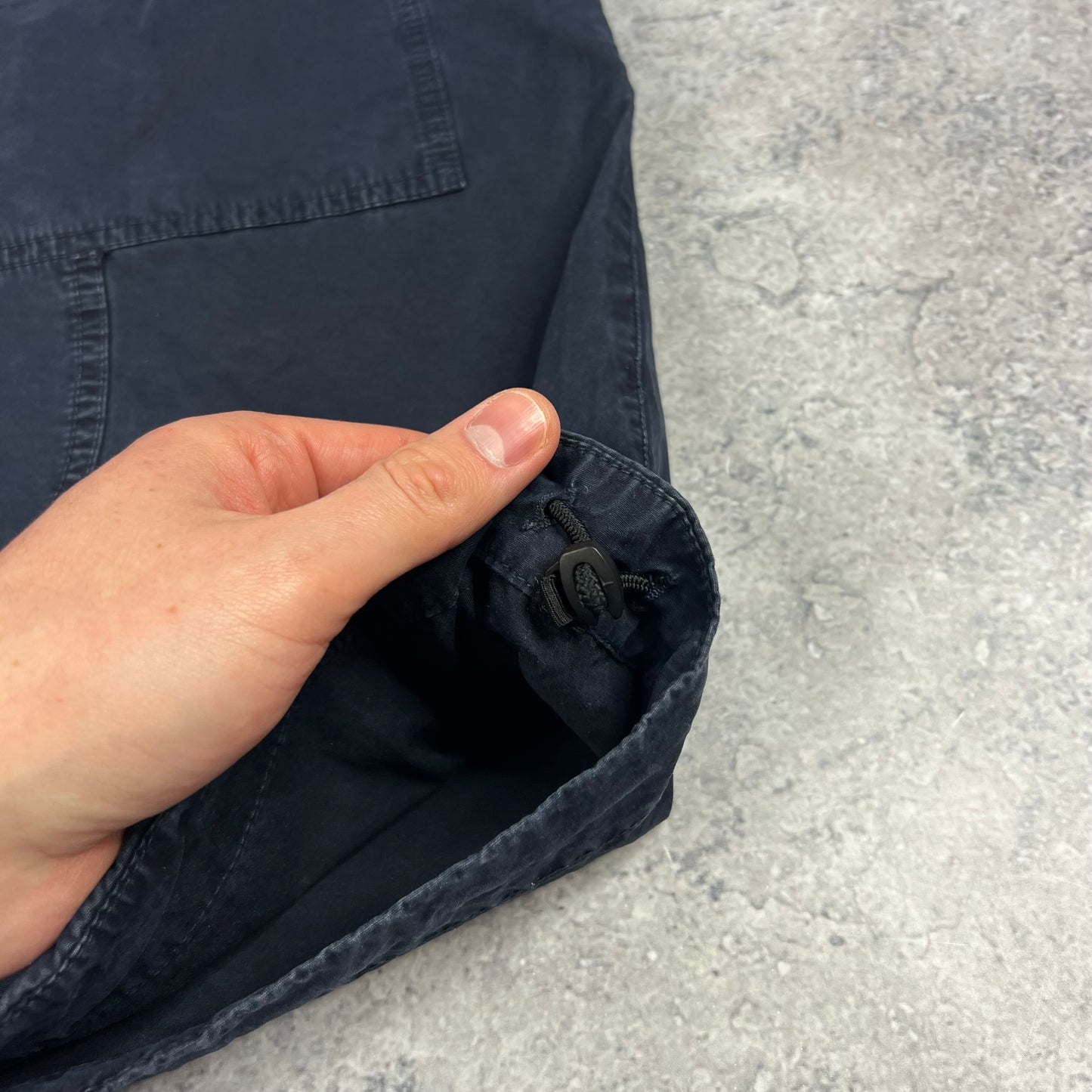 Stone Island Navy Garment Dyed Cargo Shorts W36”