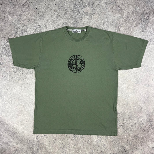 Stone Island Green Hand Print T-Shirt Medium 22”