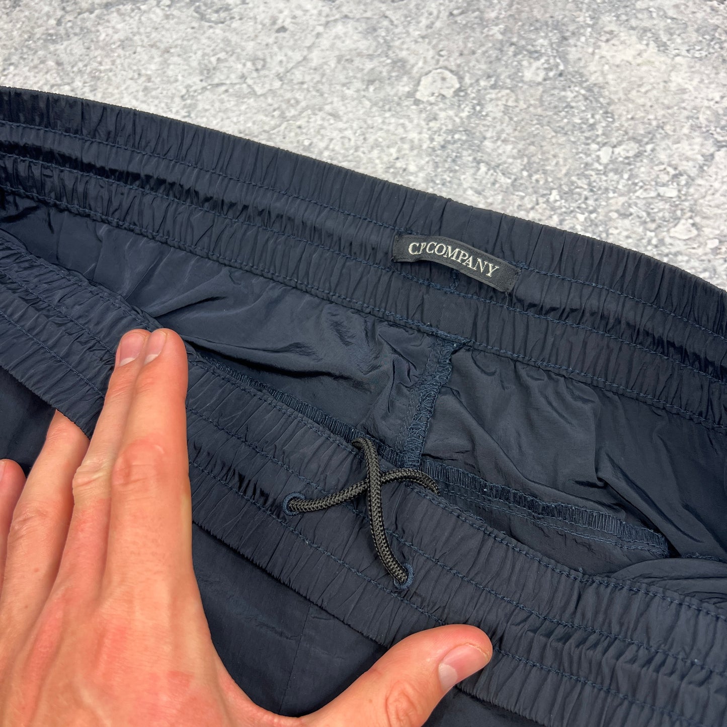 CP Company Navy Chrome Lens Cargo Shorts Size 50- W36”
