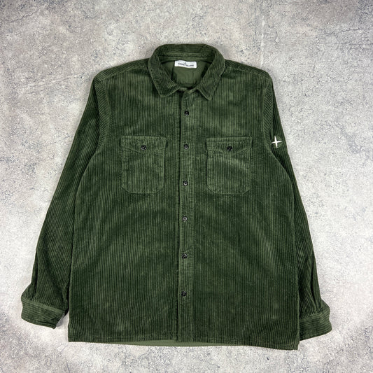 Stone Island Khaki Corduroy Overshirt XXL 24.5”