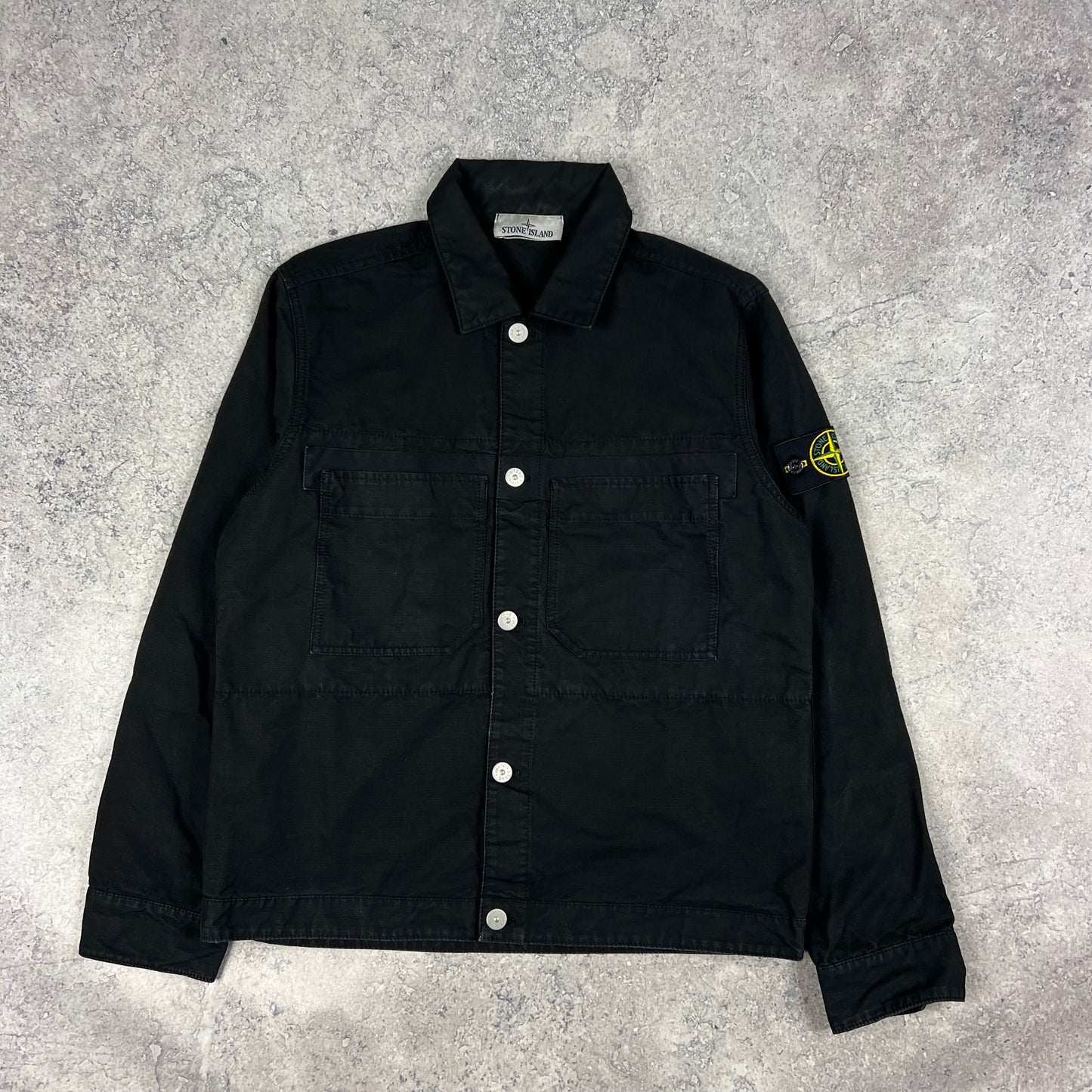 Stone Island Black Ripstop Overshirt Small 21”