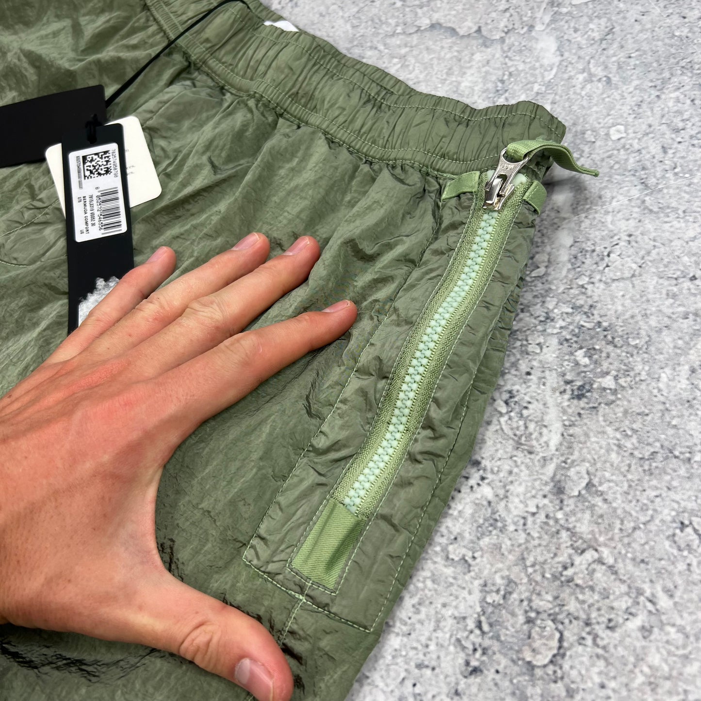 Stone Island Green Nylon Metal Cargo Shorts W28-30” BNWT