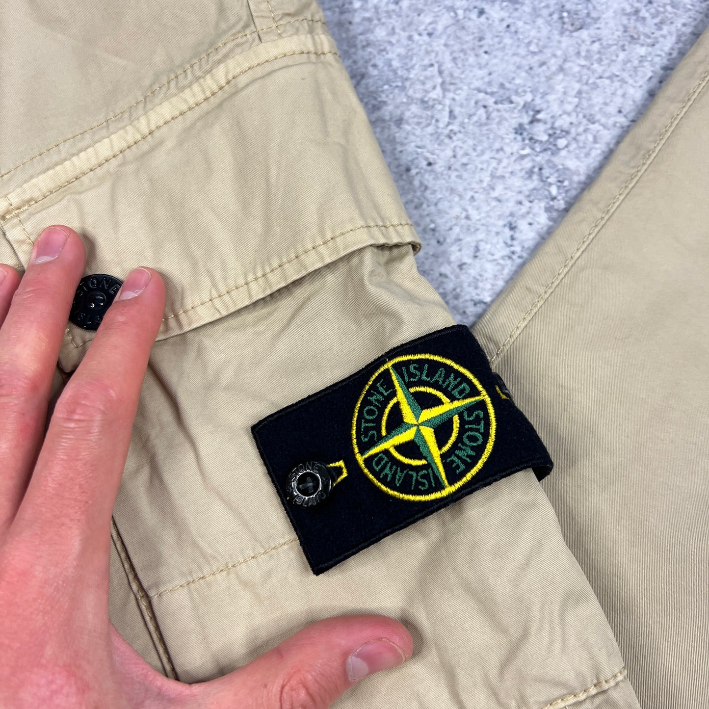 Stone Island Beige Slim Cargo Trousers W30”