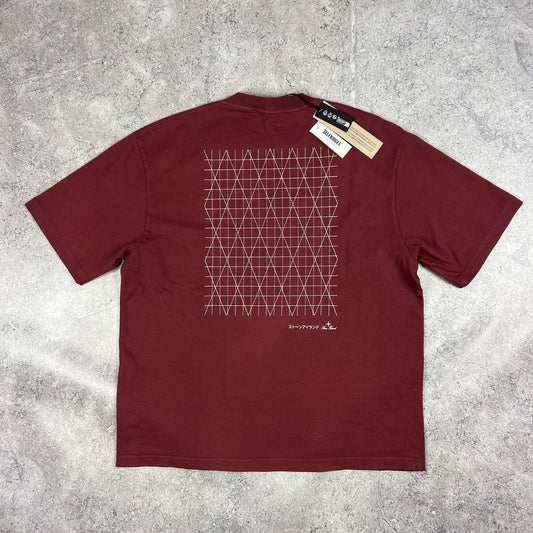 Stone Island Burgundy Multiaxial Sashiro T-Shirt XL 24.75” BNWT