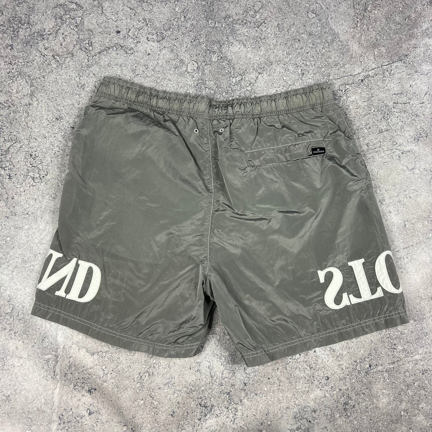 Stone Island Silver Nylon Metal Swimshorts Large 34”