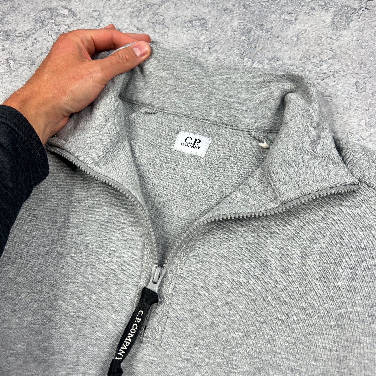 CP Company Grey Q Zip Lens Sweatshirt Medium 21”