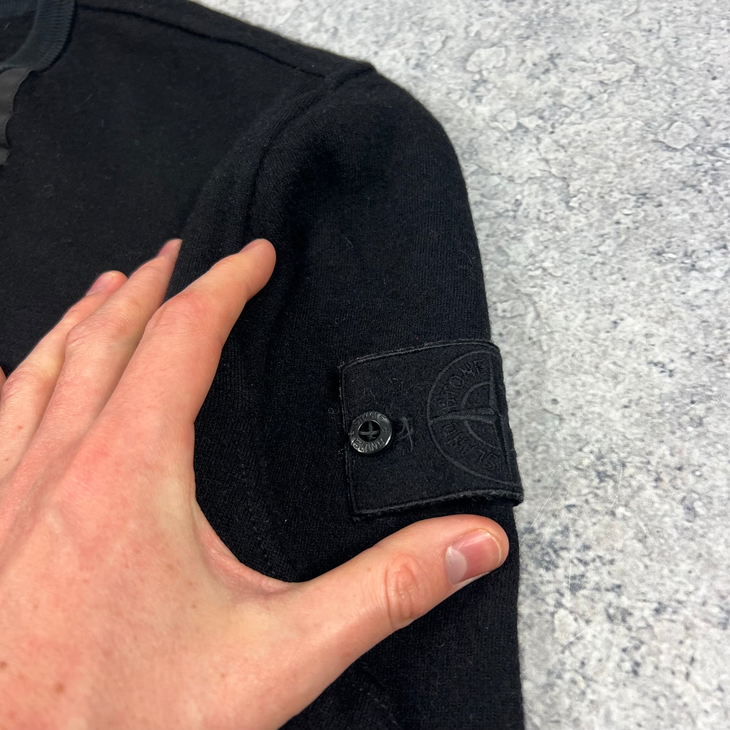 Stone Island Black Ghost Wool Sweatshirt Large 25”