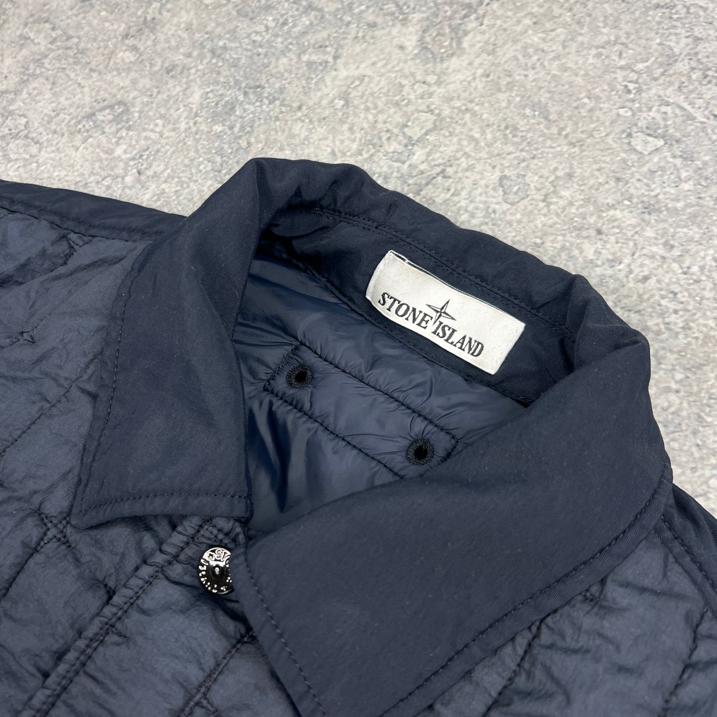 Stone Island Navy Quilted Stella Primaloft Jacket Small (Fits M) 22.5”