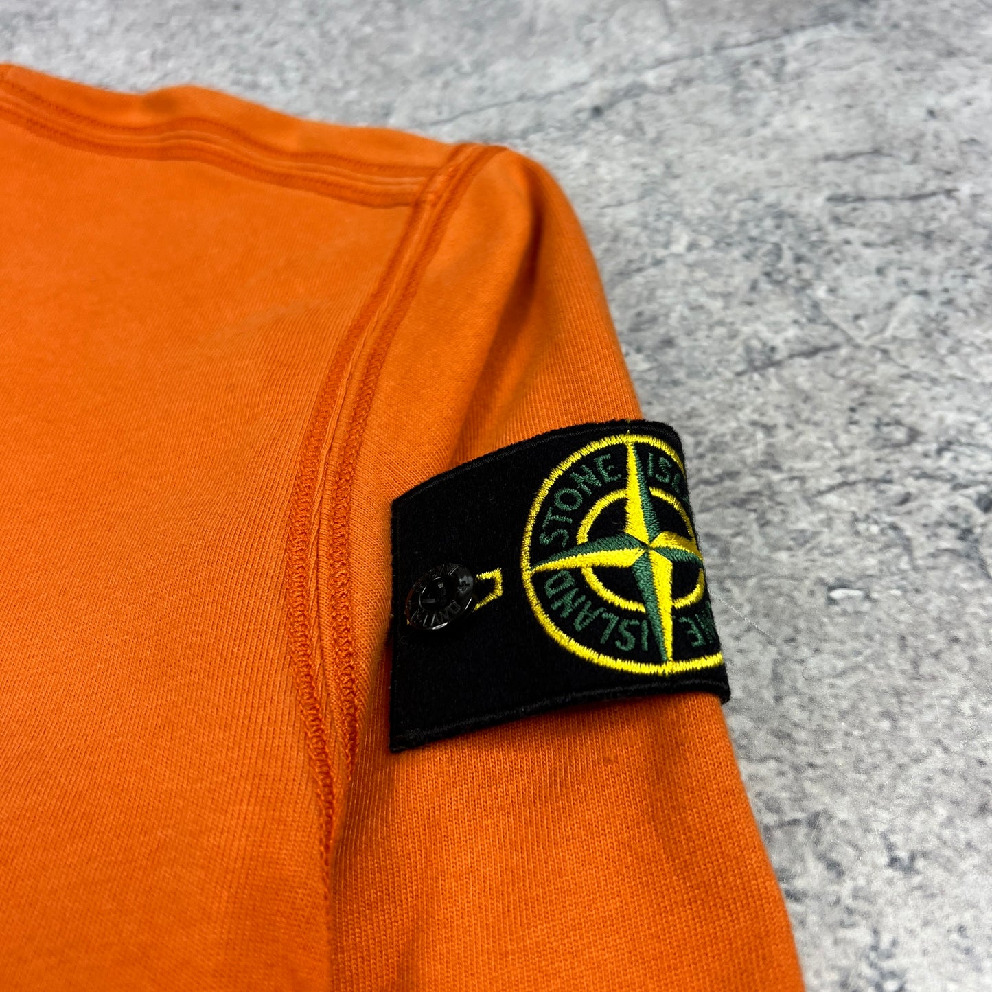 Stone Island Orange Lightweight Sweatshirt Medium 21.75”