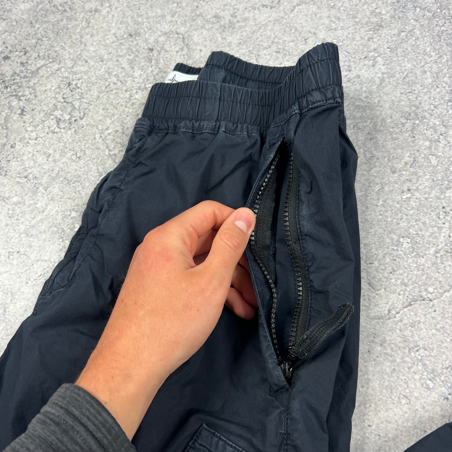Stone Island Navy Cuffed Cargo Trousers W30”