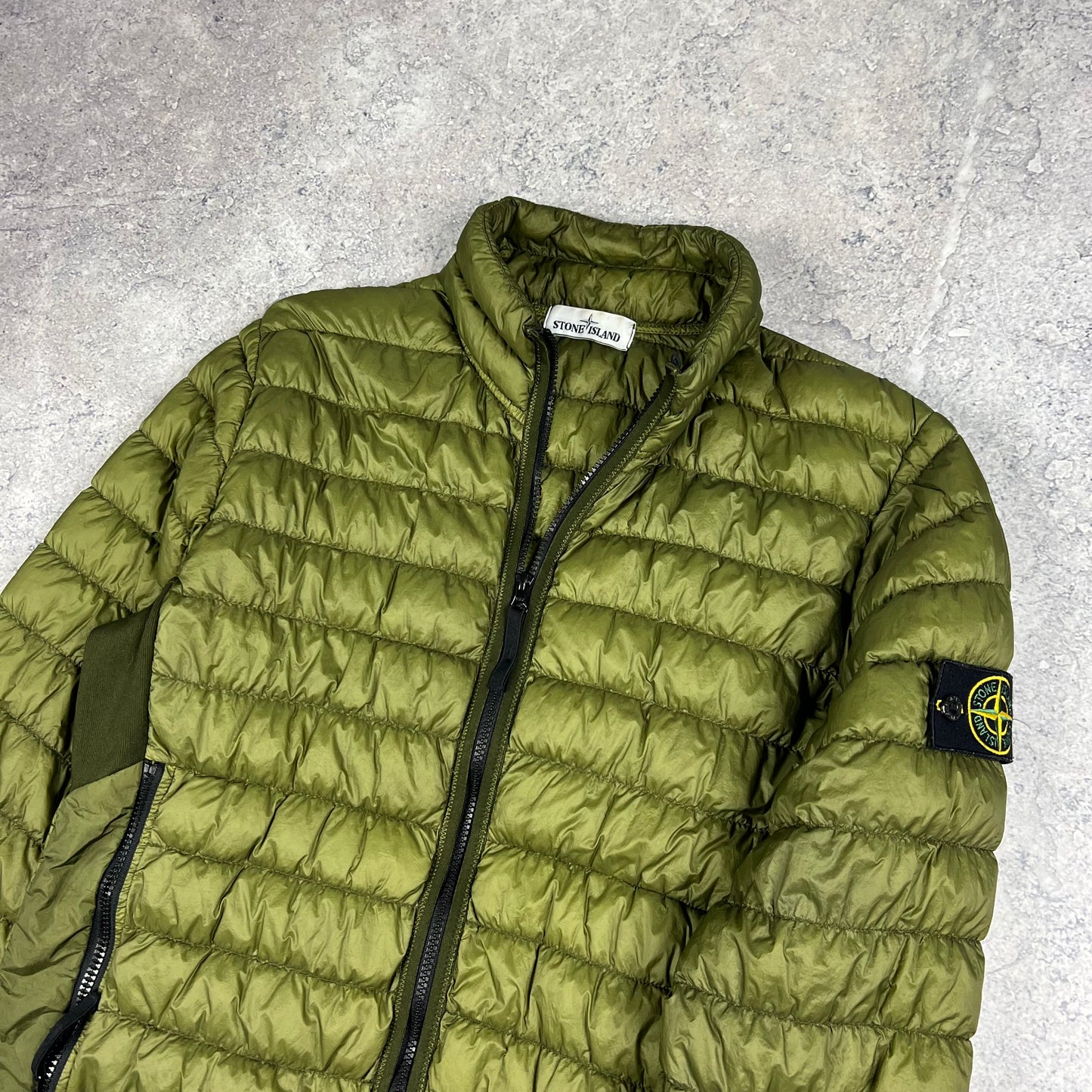 Stone Island Khaki Micro Yarn Down Jacket Large 22”