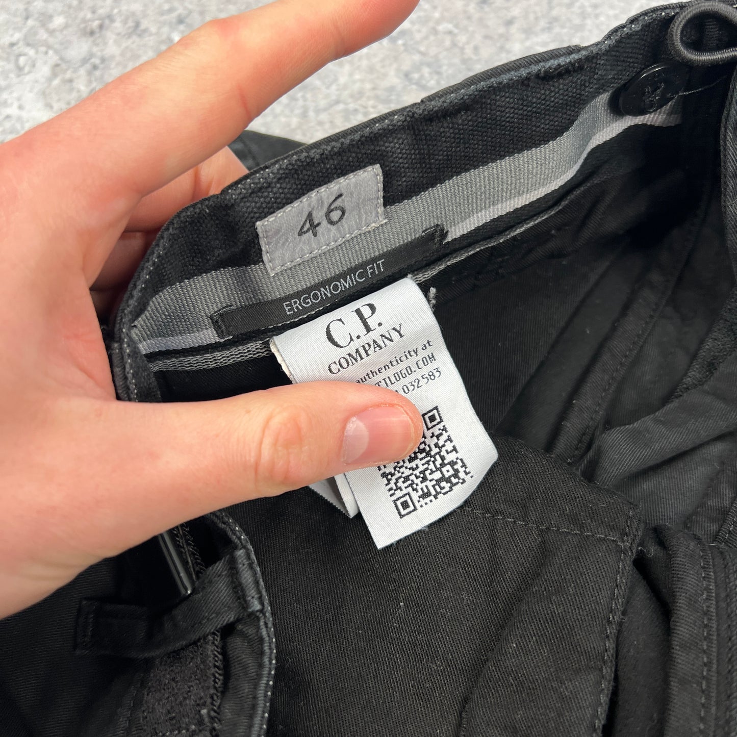 CP Company Black Lens Cargo Trousers Size 46- W30”