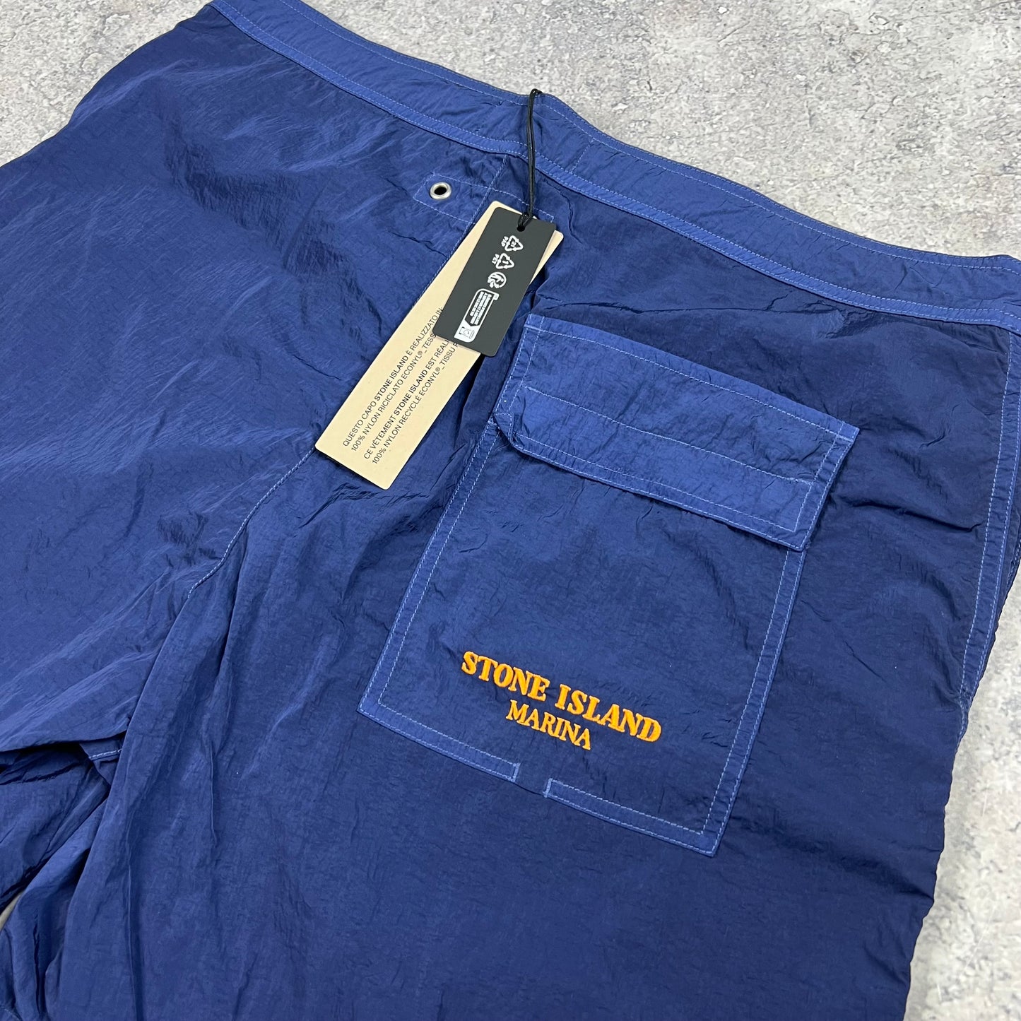 Stone Island Marina Navy Nylon Metal Swimshorts Large 36” BNWT