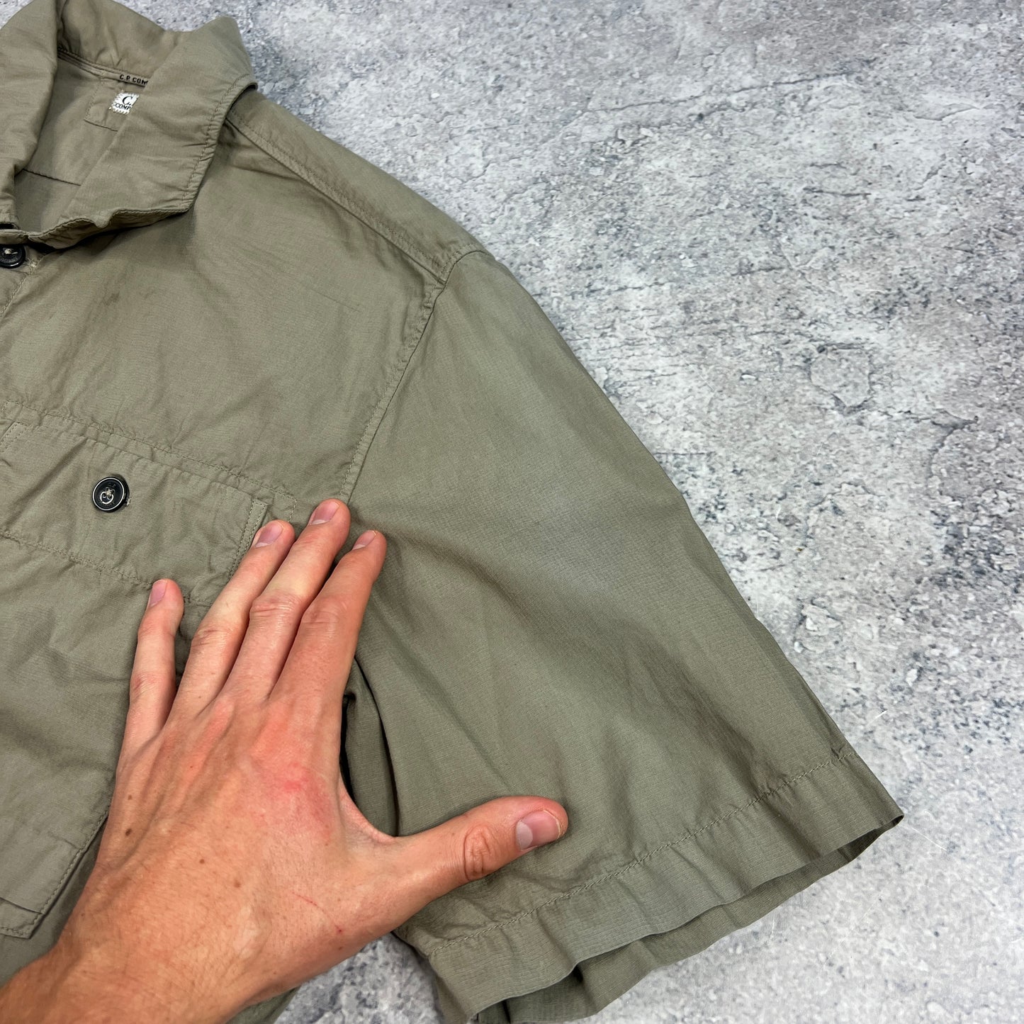 CP Company Khaki S/S Shirt Large 22.25”