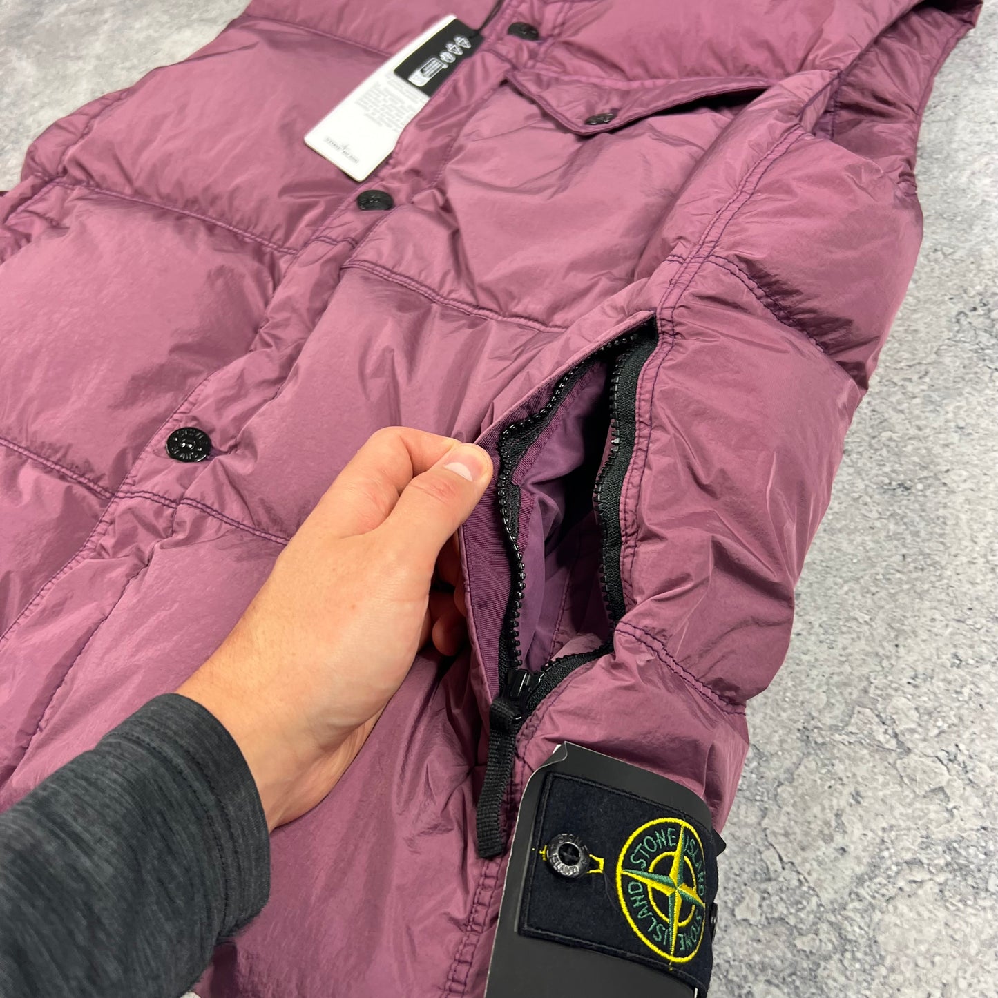 Stone Island Crinkle Reps Down Gilet Large 24.25” BNWT