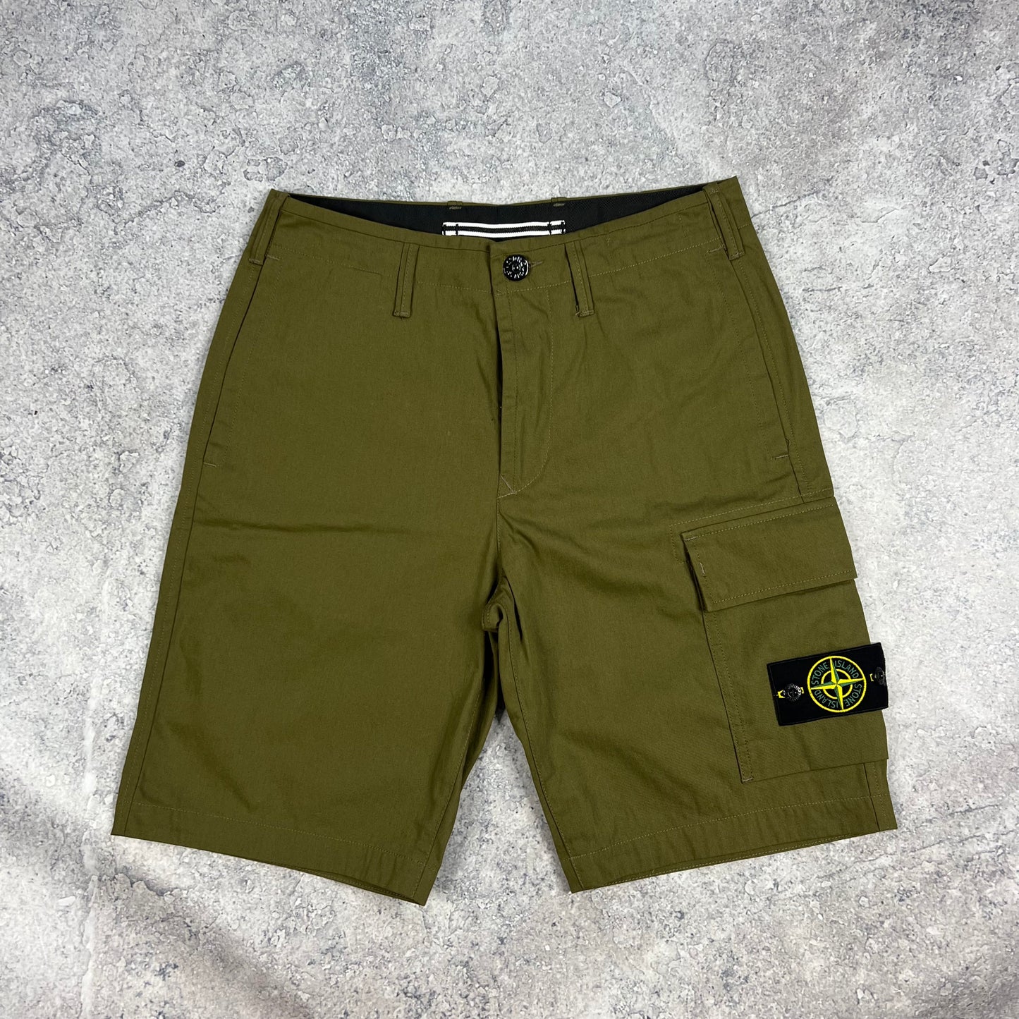 Stone Island Khaki Cargo Shorts W28-30”