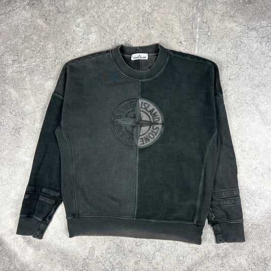 Stone Island Grey Old Dye Treatment Sweatshirt Large 25”