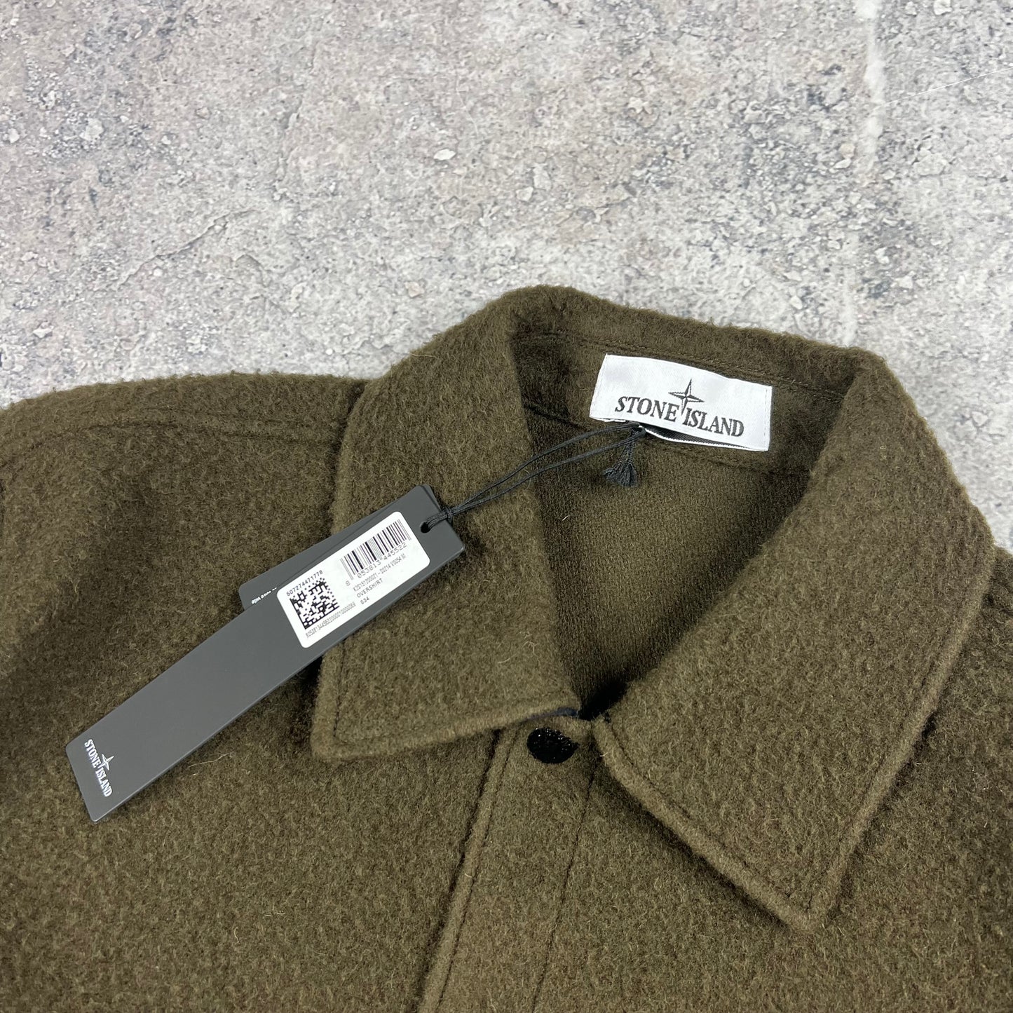Stone Island Khaki Panno Ratinato Wool Overshirt Medium 23” BNWT