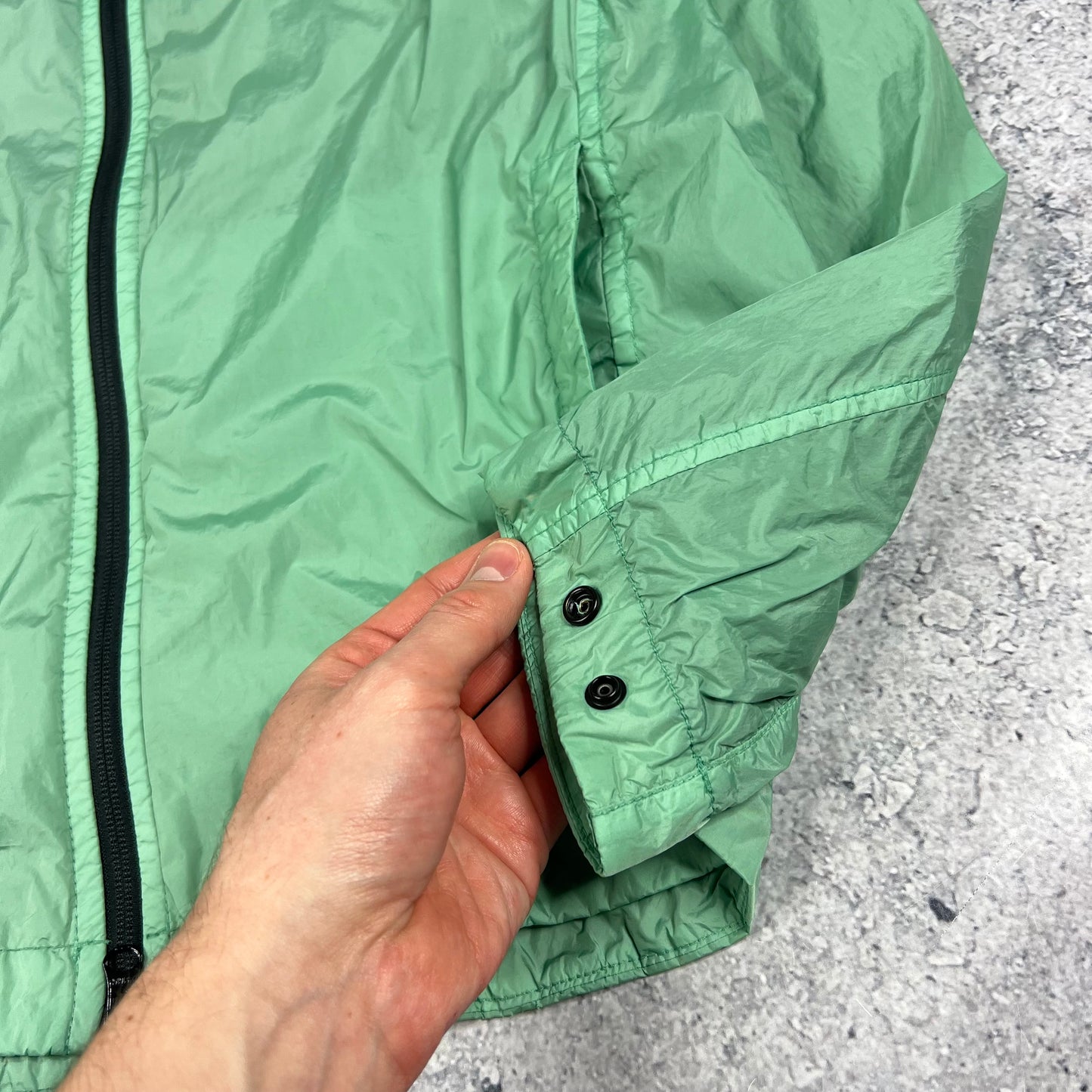 Stone Island Green Crinkle Reps Overshirt Small 19.75”