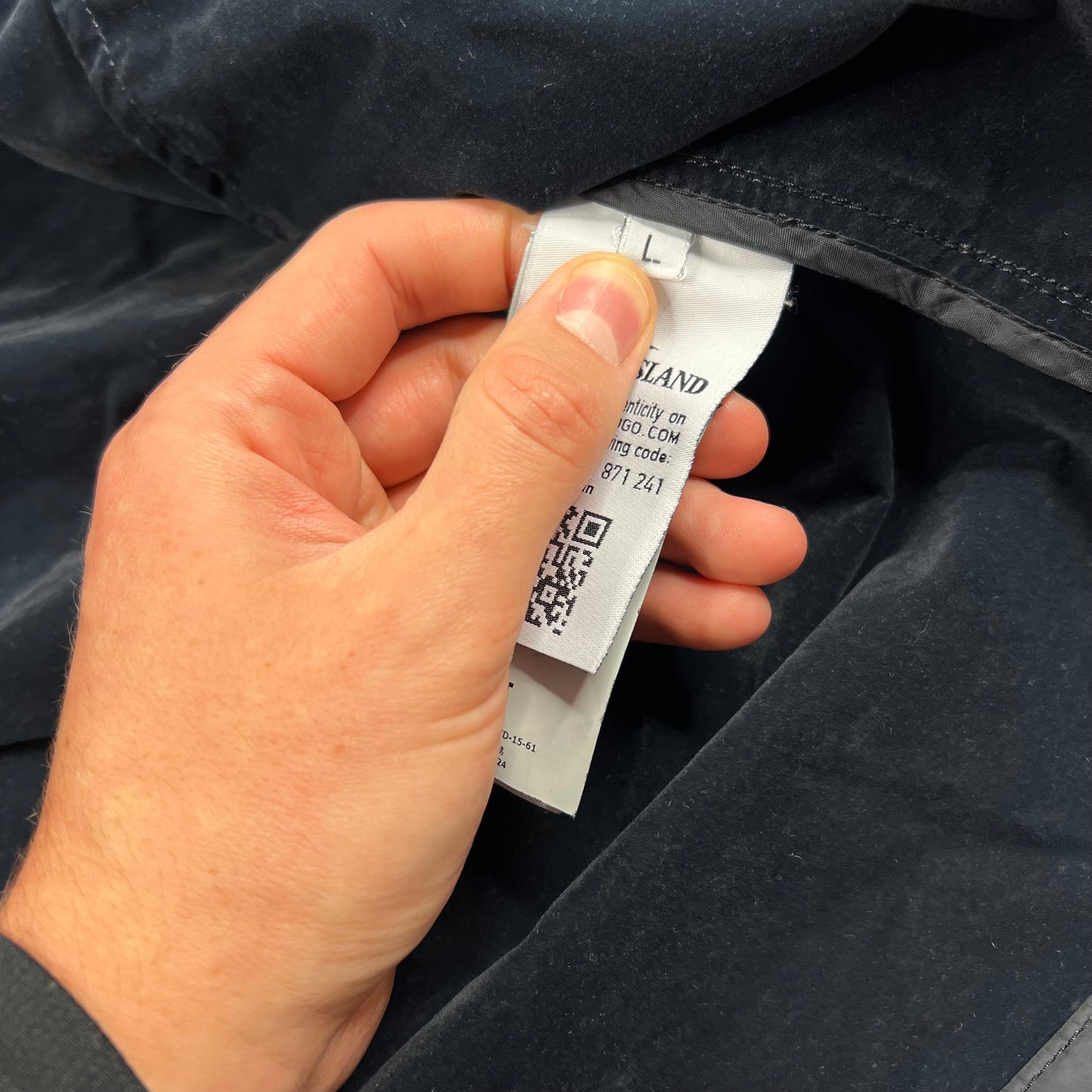 Stone Island Black Lamy Flock Jacket Large 22.5”
