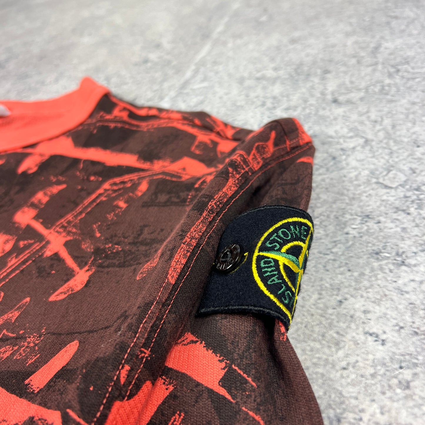 Stone Island Red Scan Camo Sweatshirt Medium 24”